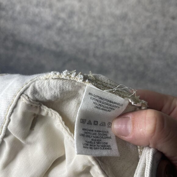 27 High Waisted Pants Womens 17 White Tapered Seam Front Double Button Zip Fly - Picture 10 of 10